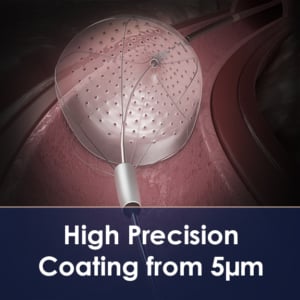 Low Profile Coating for Cardiovascular Implants such as Embolic Protection Devices