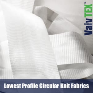 Lowest Profile Circular knit textiles for implantable frames