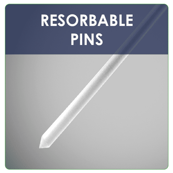 Custom design and development of high-strength resorbable pins